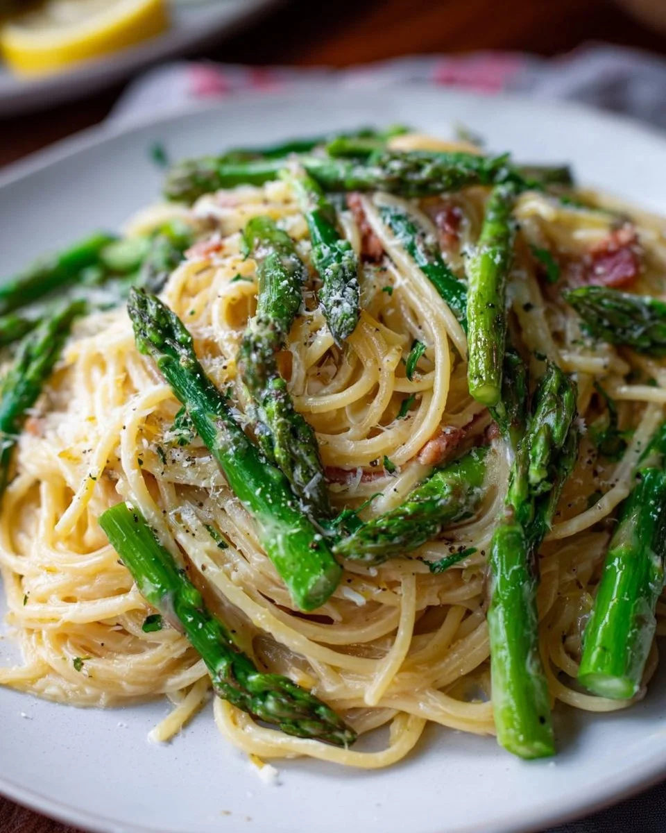 Pasta mit grünem Spargel