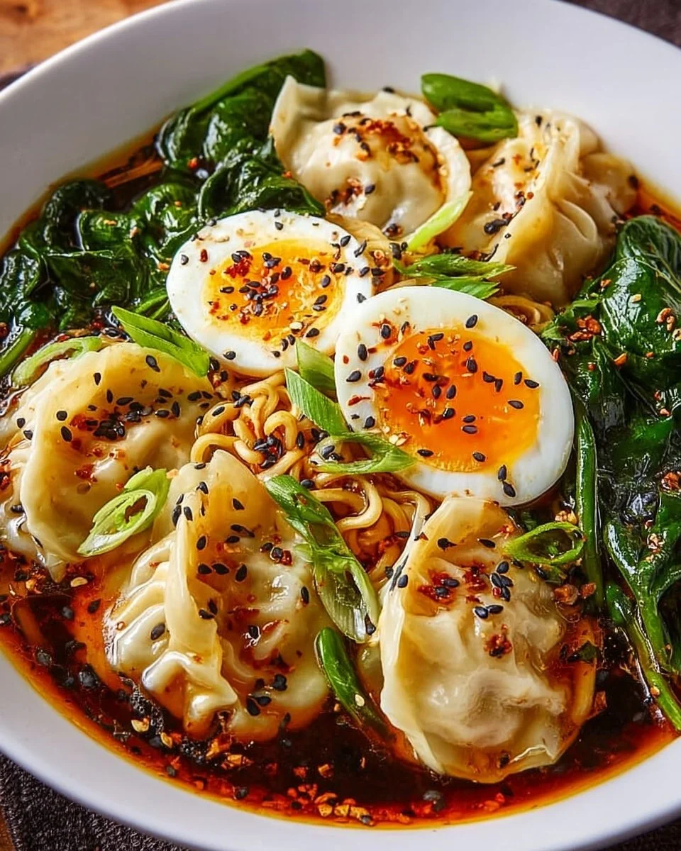 Teigtaschen-Ramen-Schüssel