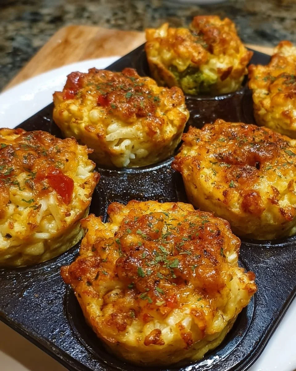Leckere Blumenkohl-Muffins auf einem Teller garnierend