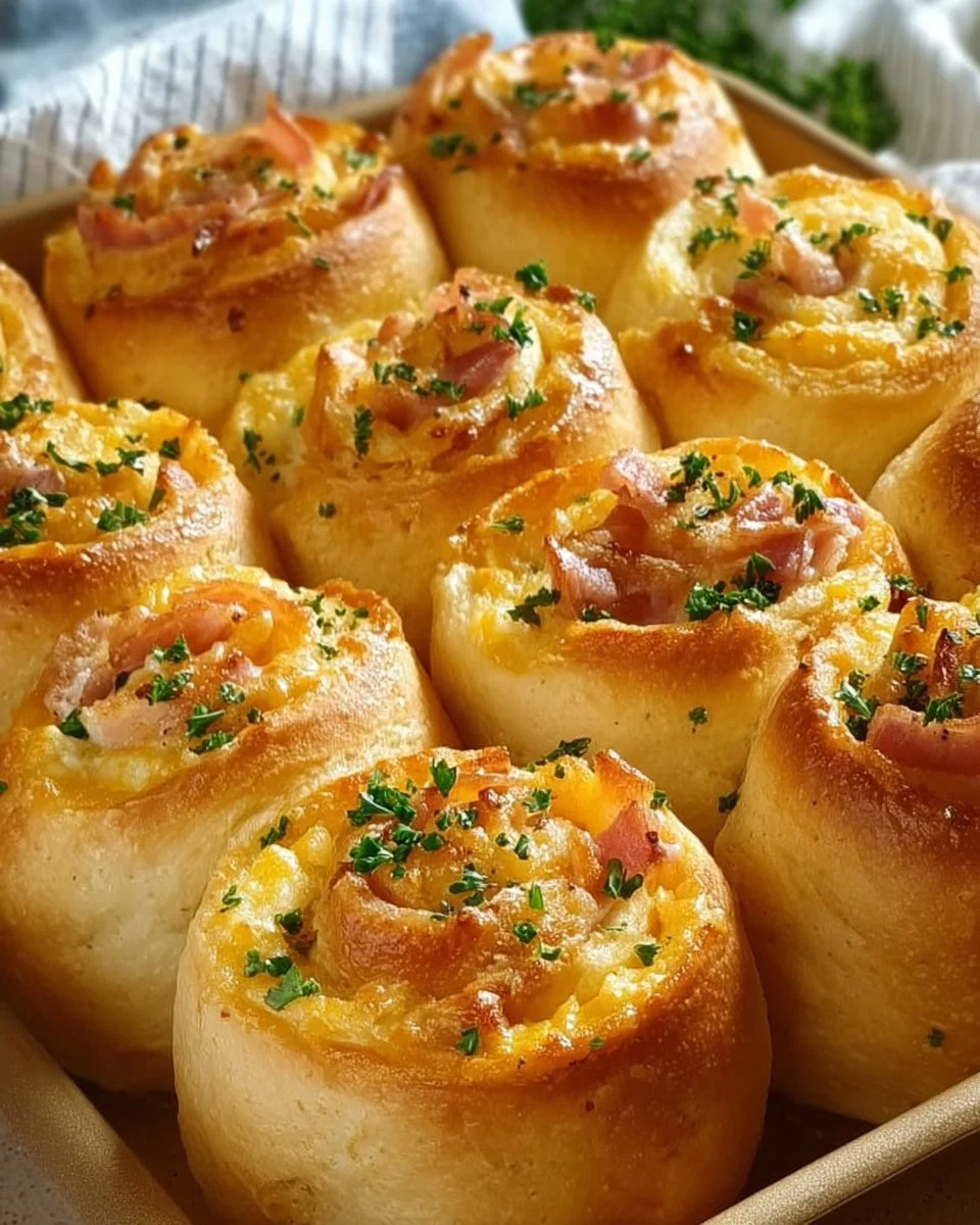 Breakfast Rolls with Scrambled Eggs, Cheese, and Bacon