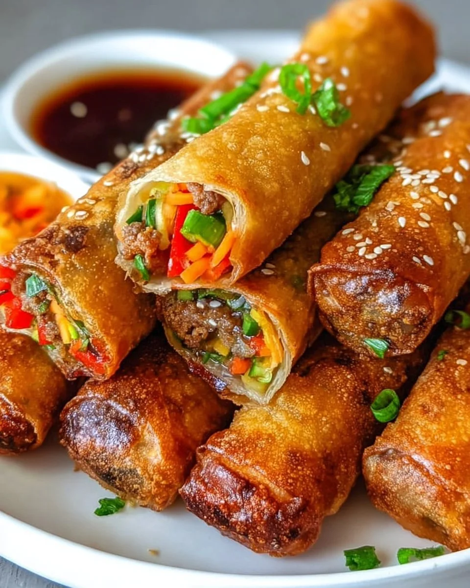 Crispy Frühlingsrollen aus der Heißluftfritteuse, knusprig und lecker zubereitet.