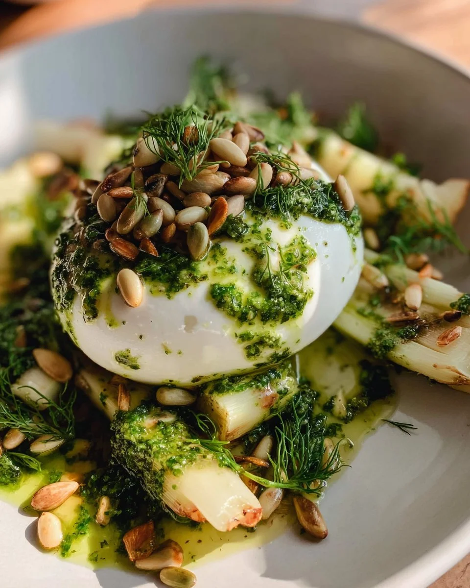 Gebratener Spargelsalat mit Burrata