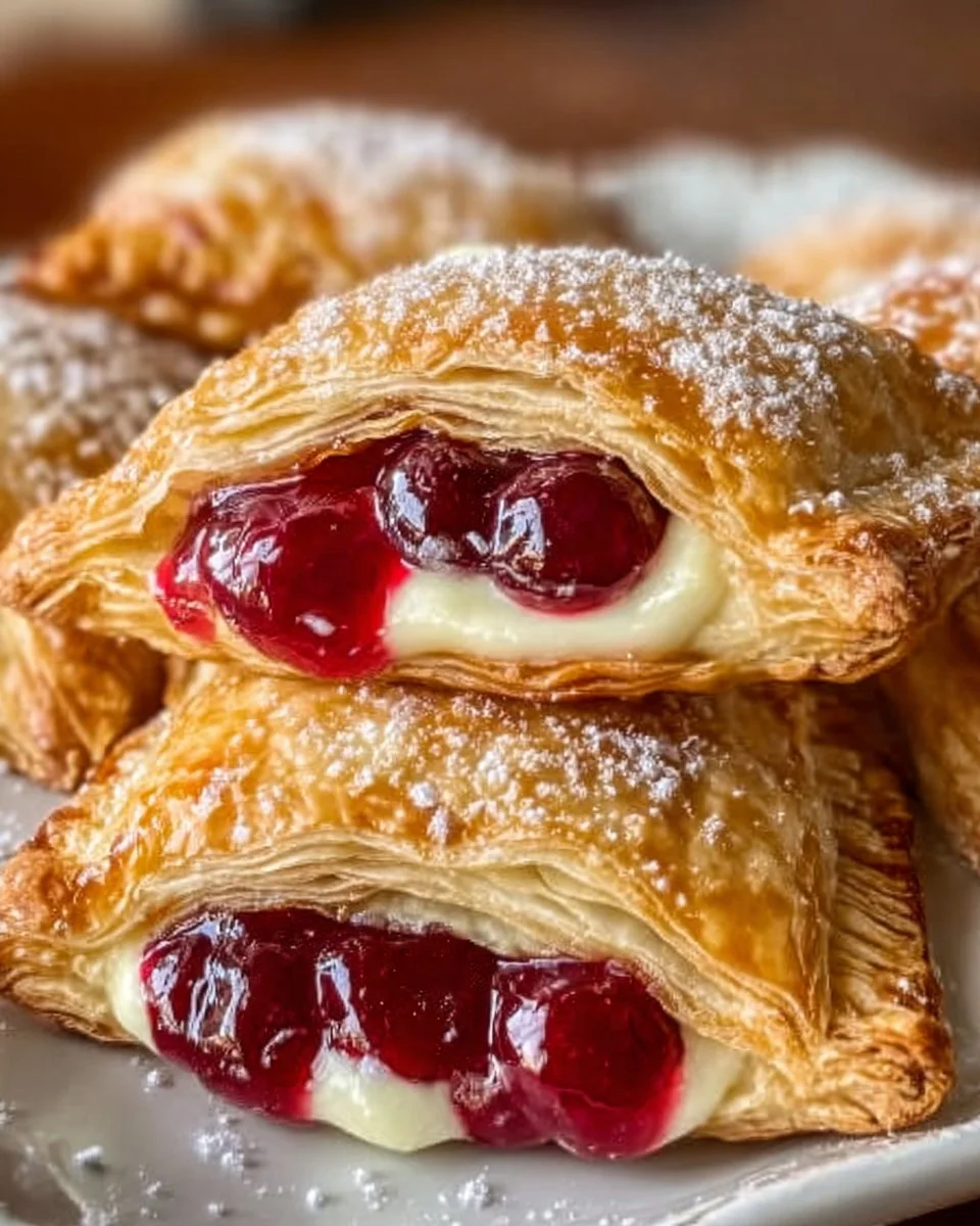 Kirschtaschen mit Frischkäsefüllung