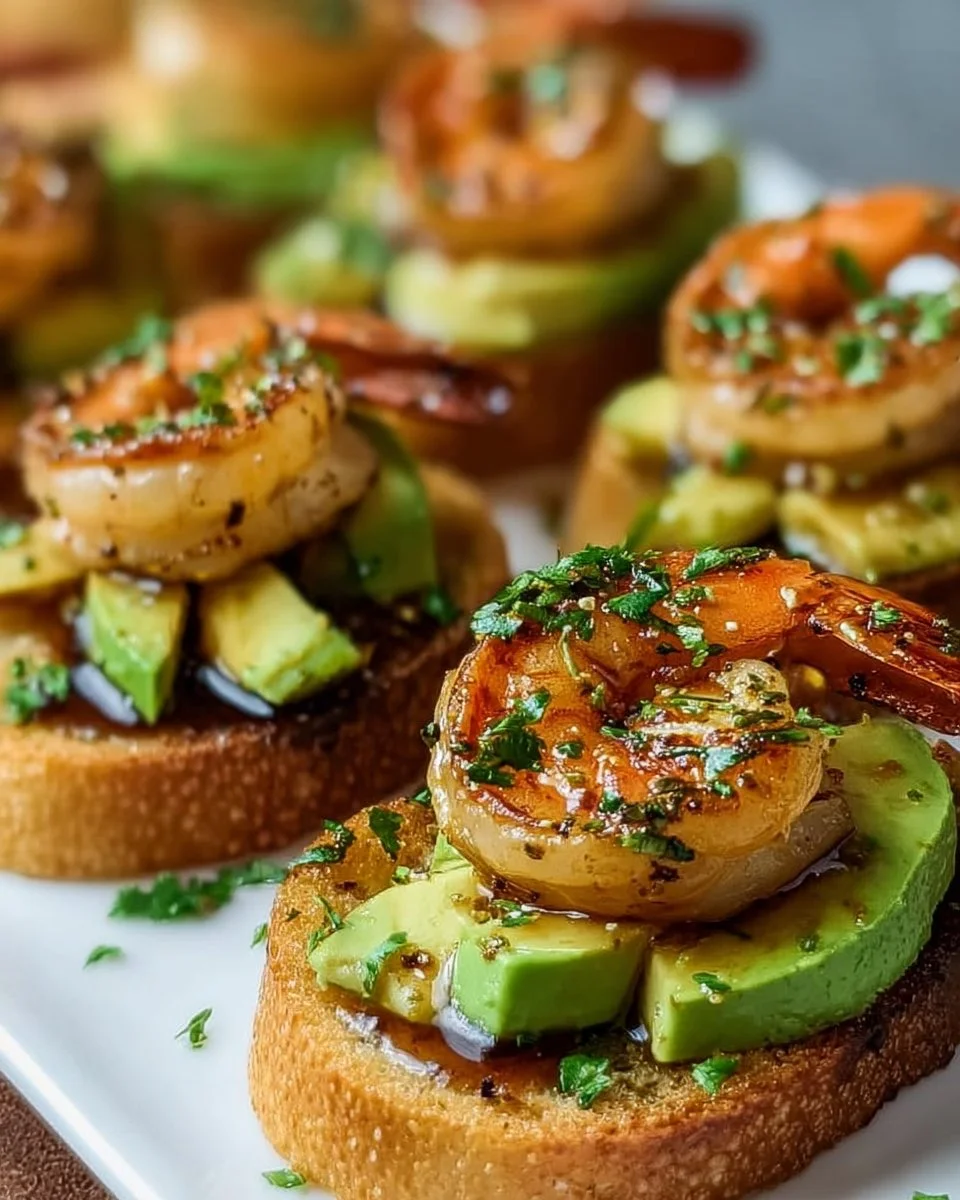 Knoblauch-Garnelen-Crostini mit Avocado