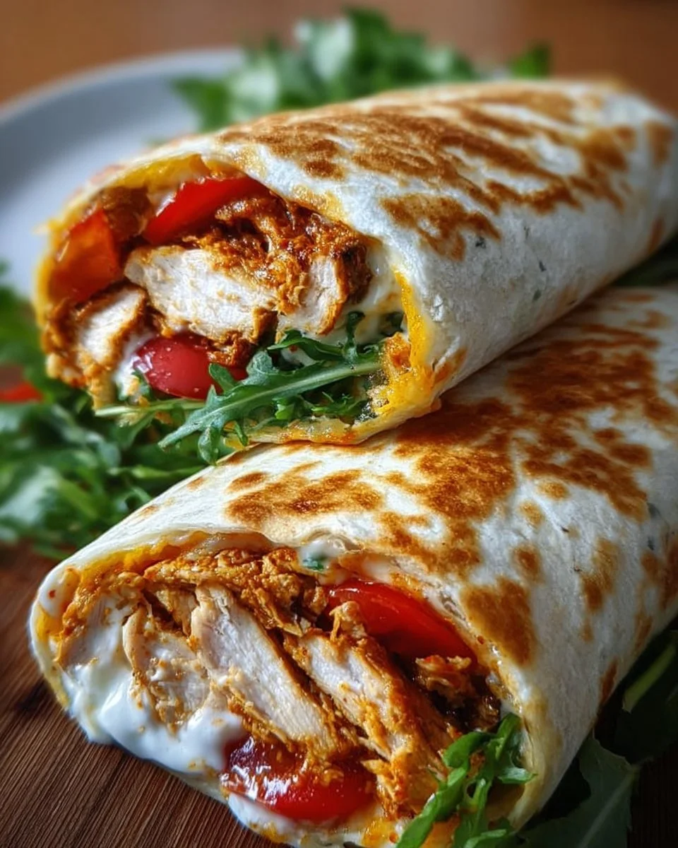 Knusprige Hähnchen-Mozzarella-Wraps aus dem Airfryer