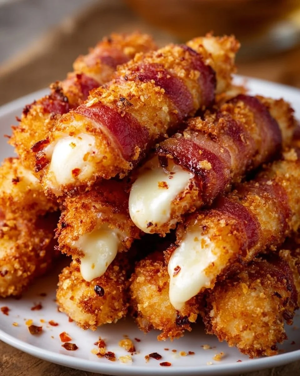 Knusprige Speck-Käse-Sticks