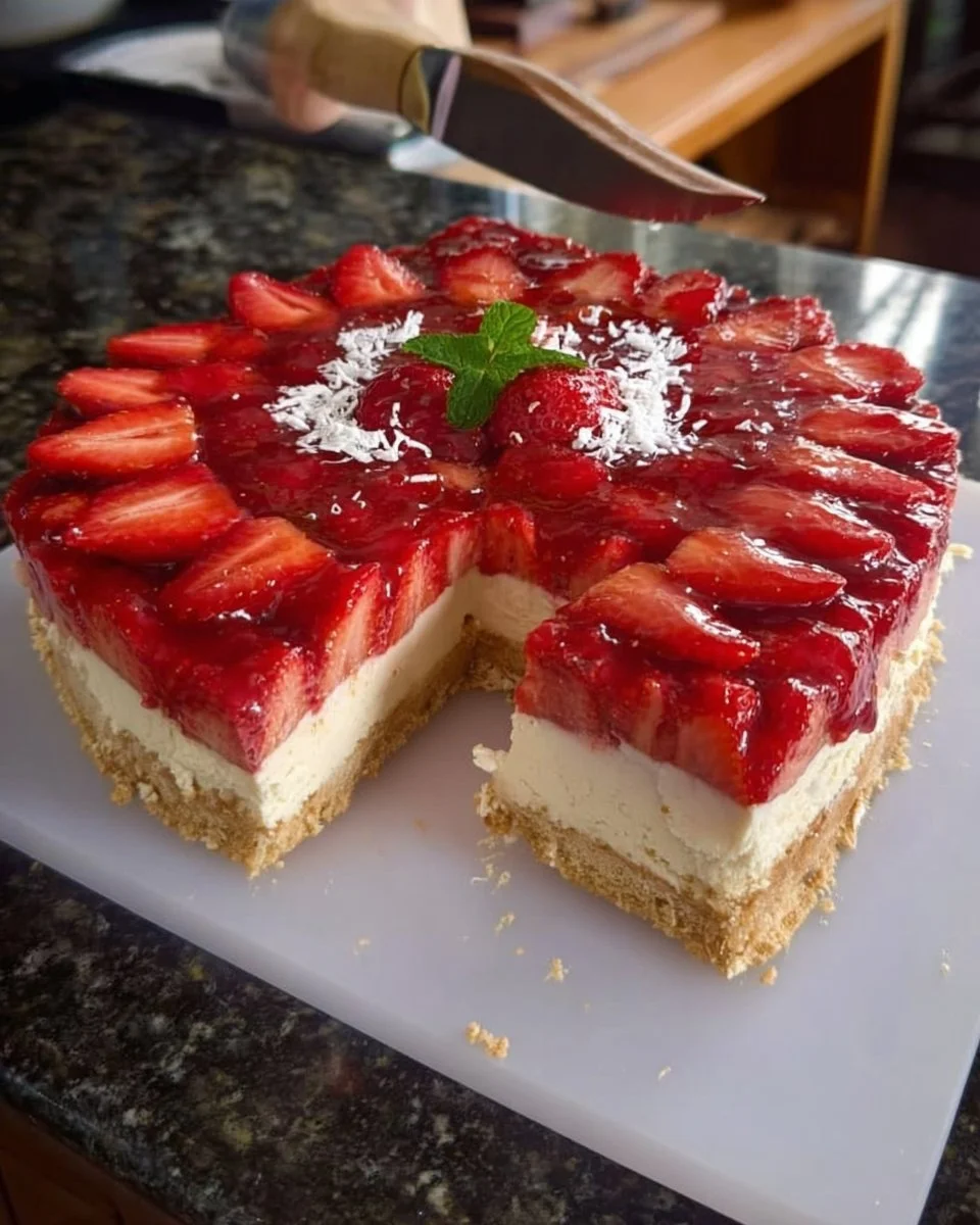 No-Bake Erdbeerkäsekuchen