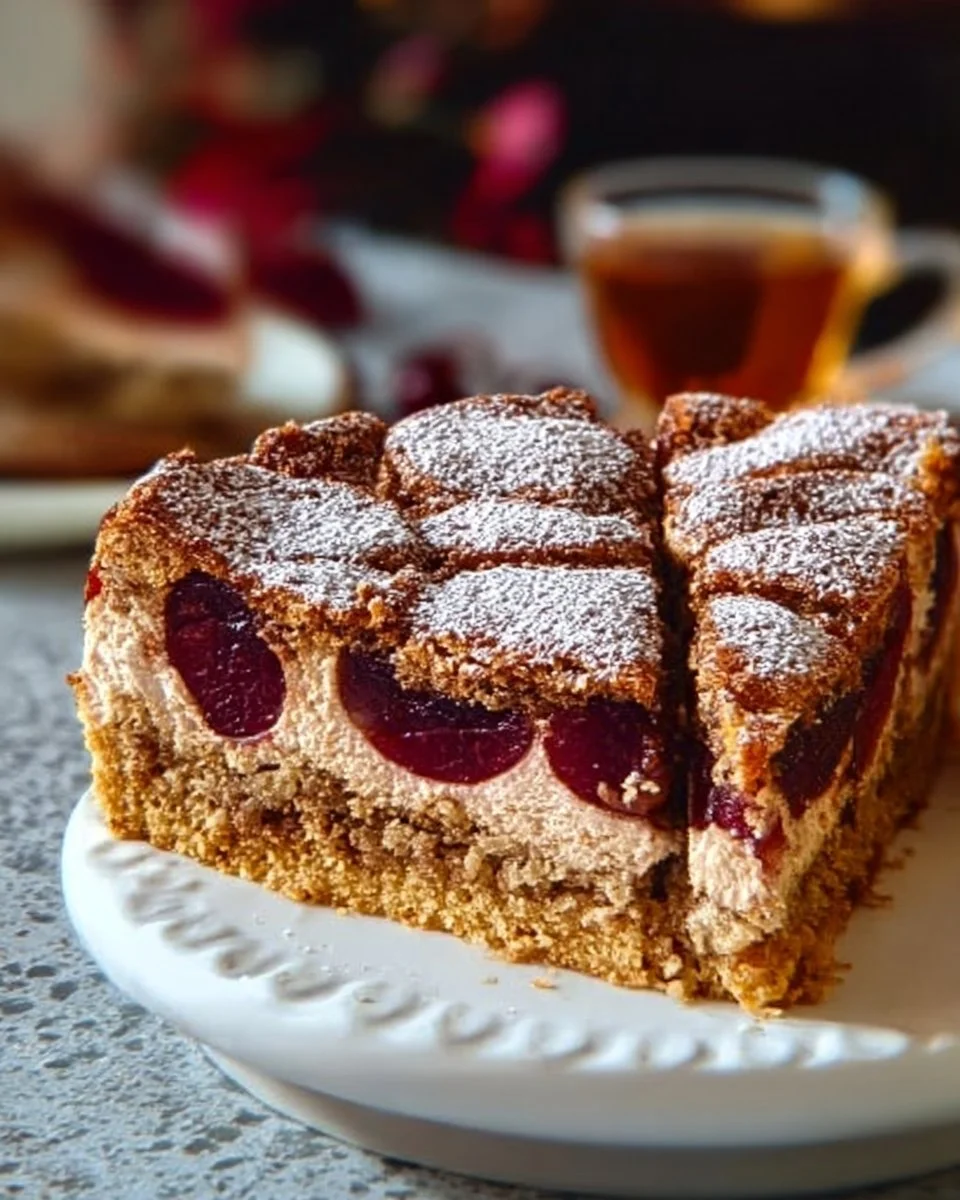 Nussiger Zimtkuchen mit Pflaumenfüllung