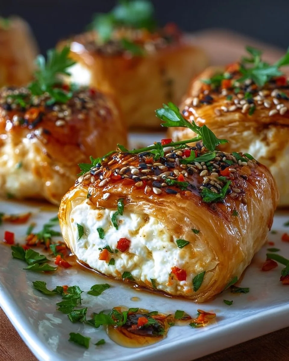 Ofen gebackene Feta-Rollen