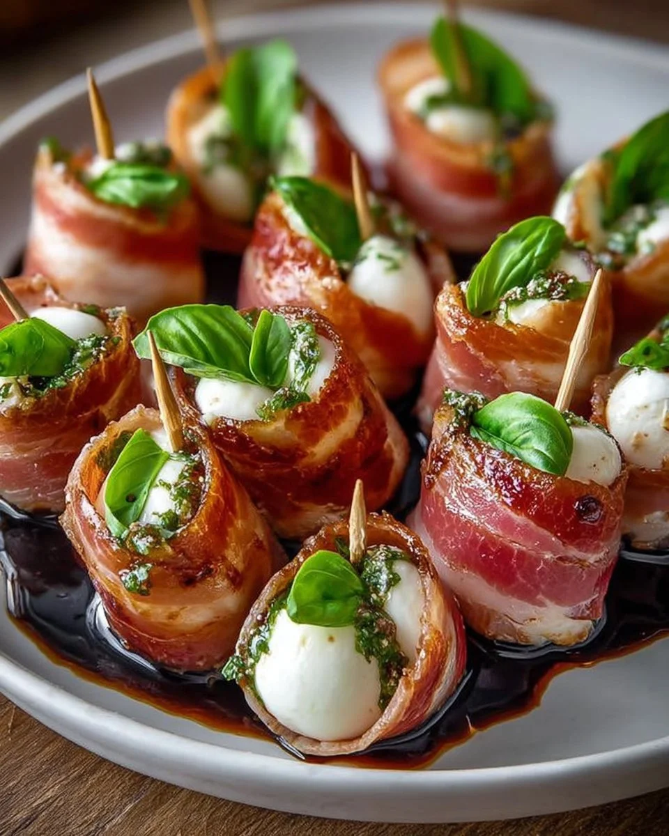 Parmaschinken-Röllchen – Fingerfood mit Mozzarella &amp; Basilikum