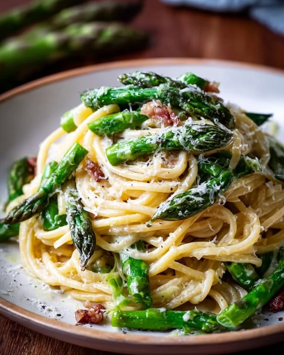 Pasta mit grünem Spargel