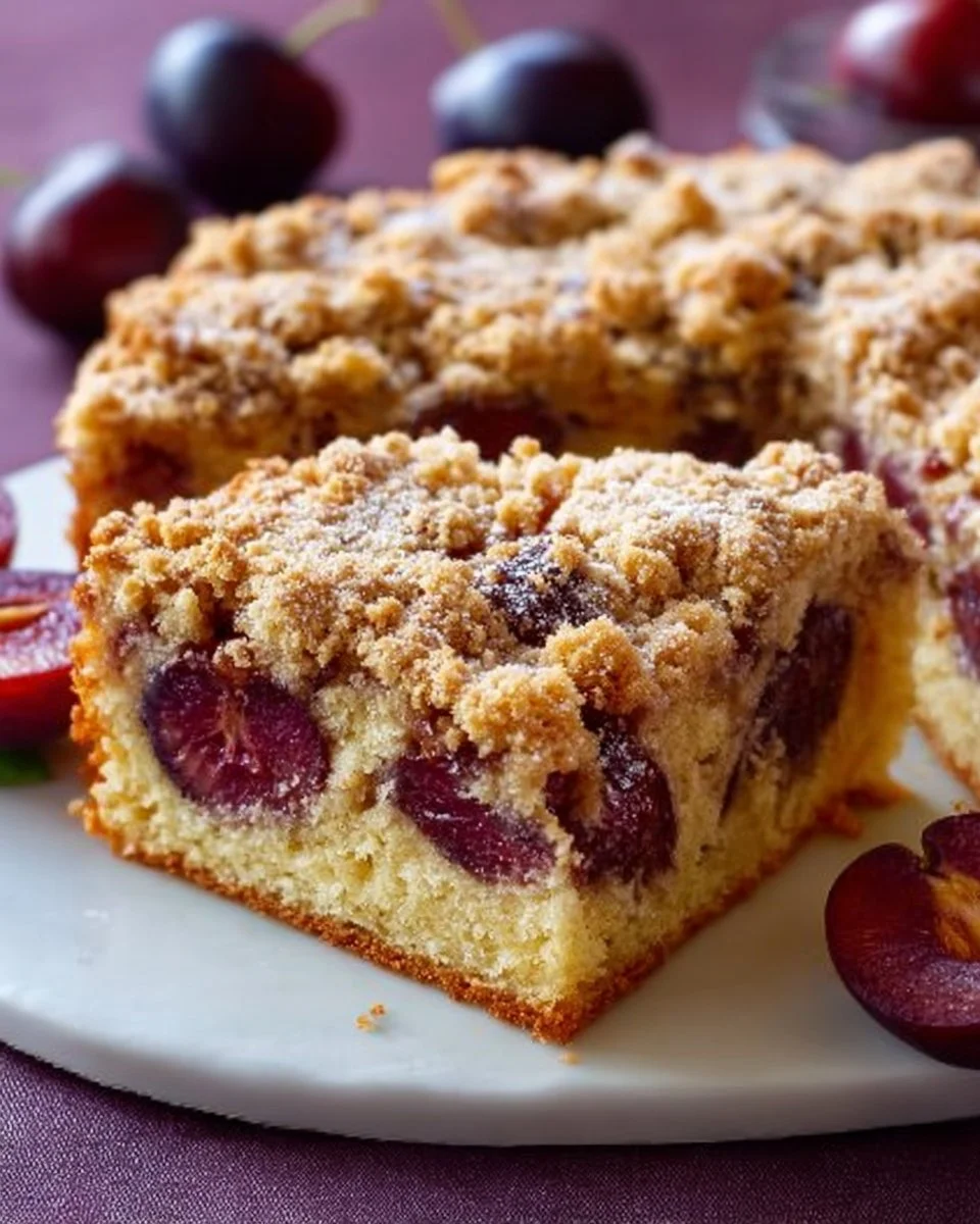 Pflaumenkuchen mit Zimtstreuseln