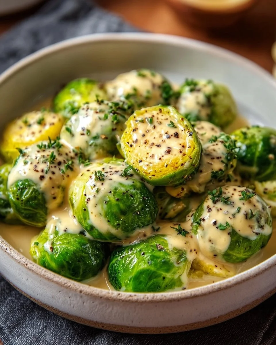 Rosenkohl in Frischkäse-Senfsauce