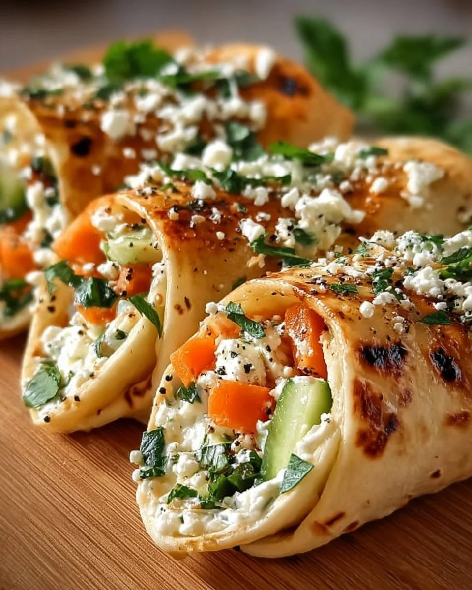 Tortilla-Rollen mit Feta