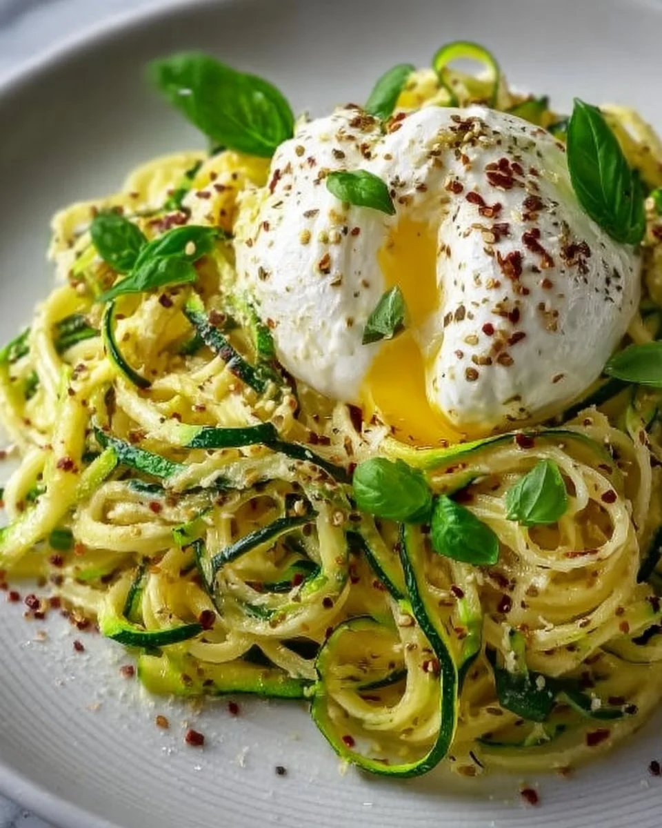 Zitronen-Zucchini-Pasta mit Burrata