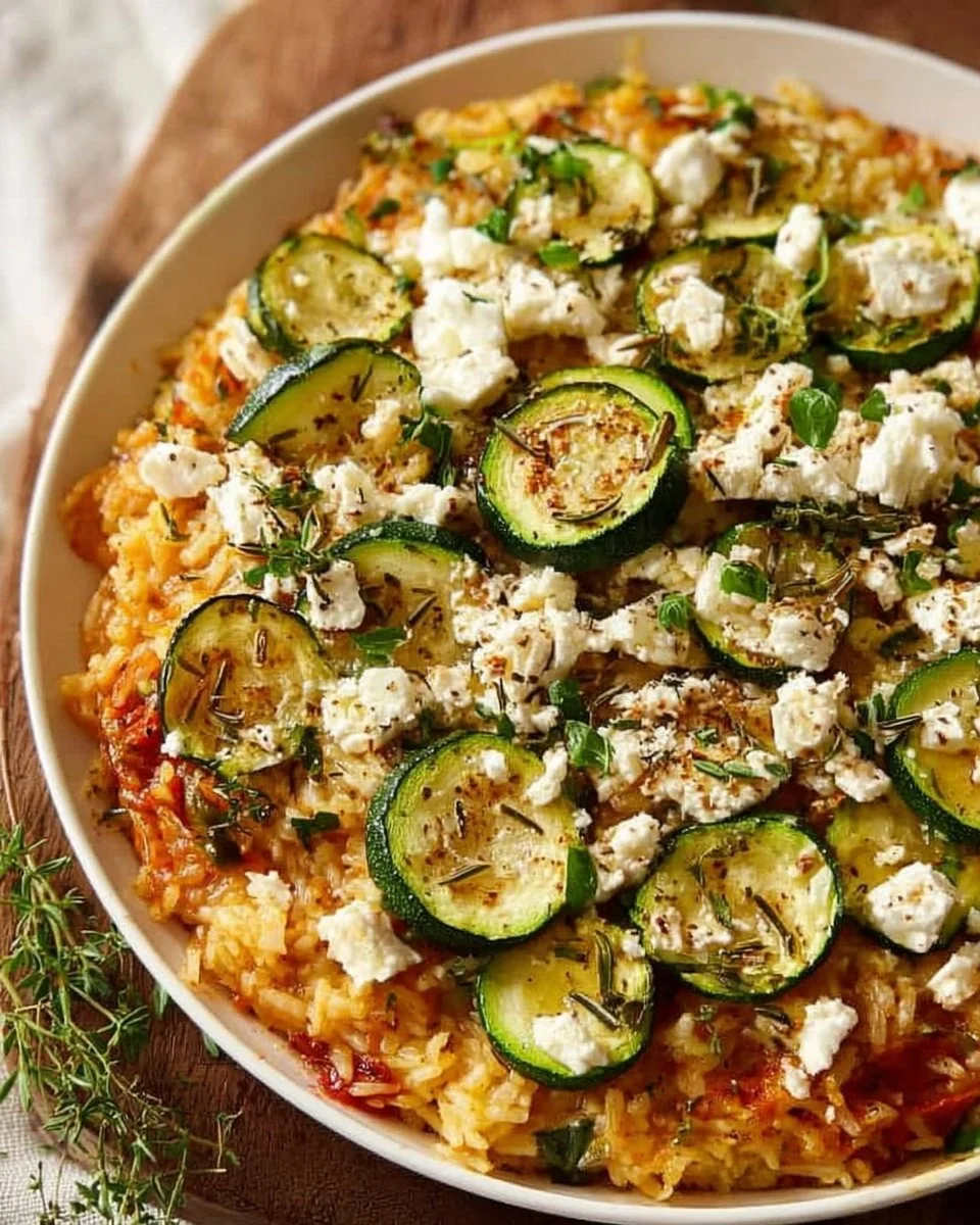 Zucchini-Rice-Skillet with Feta