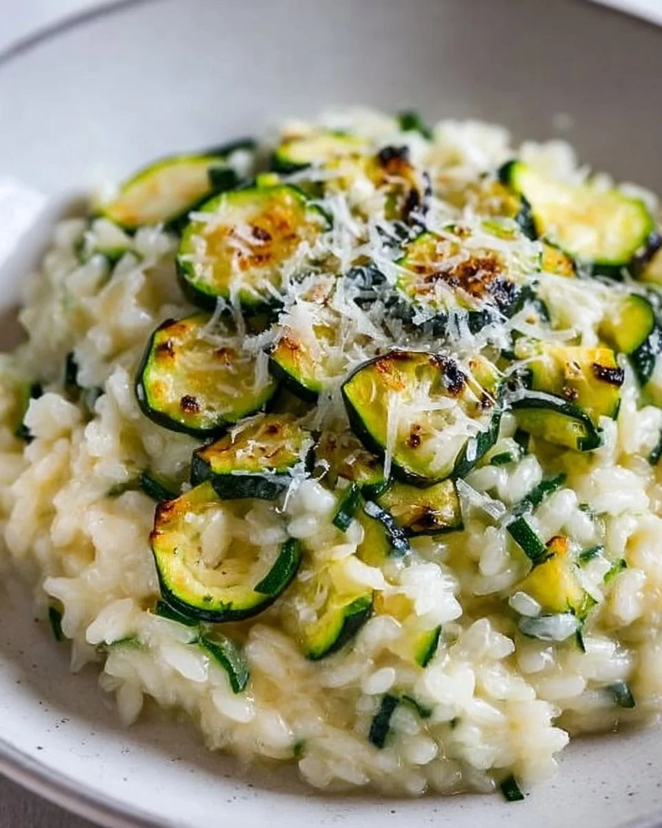 Zucchini-Risotto mit Zitrone und Parmesan
