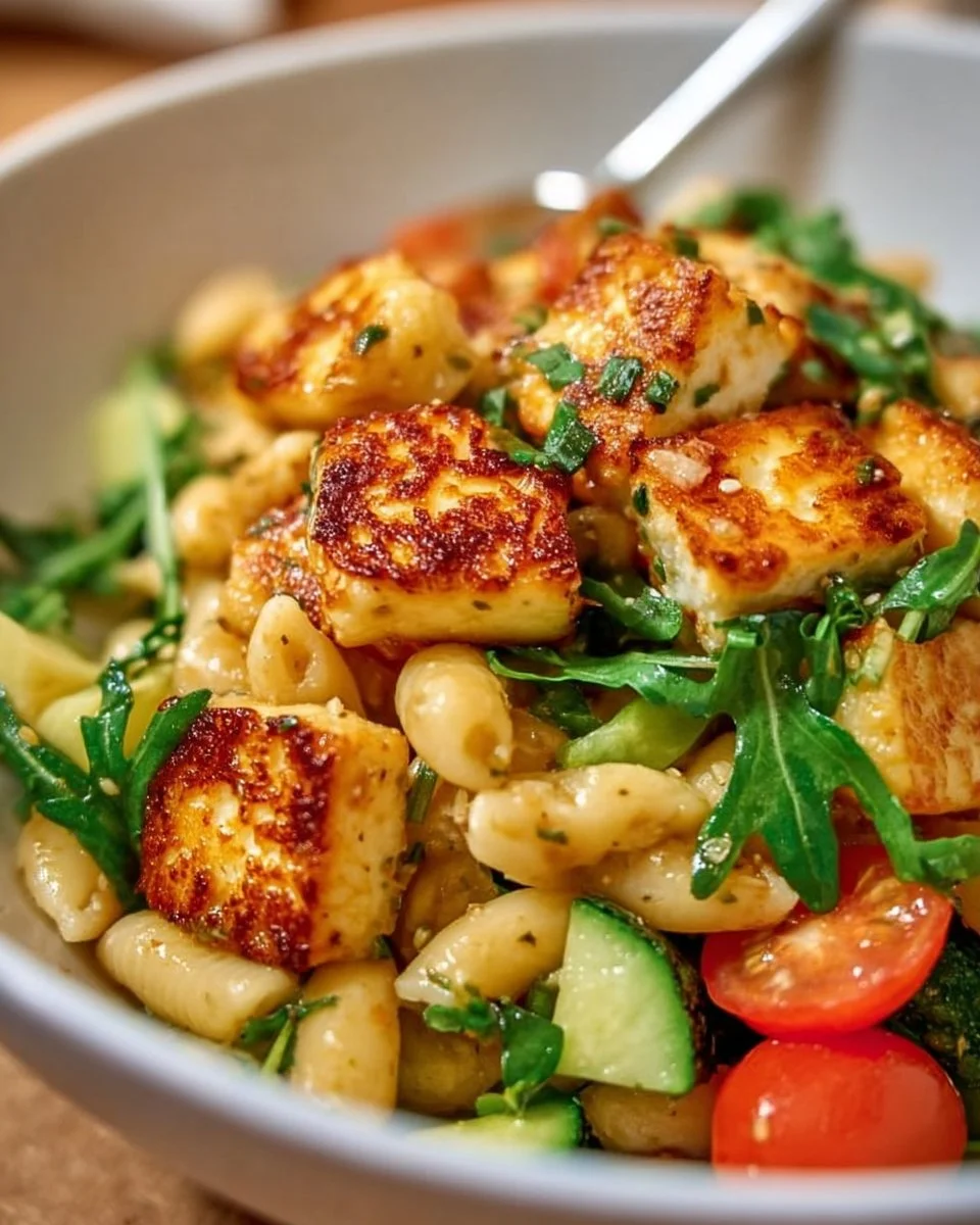 Einfache Halloumi-Pasta-Salat