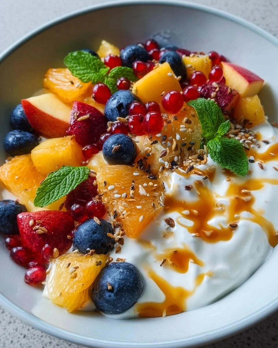 Fruchtiger Salat mit Sanddorn-Joghurt