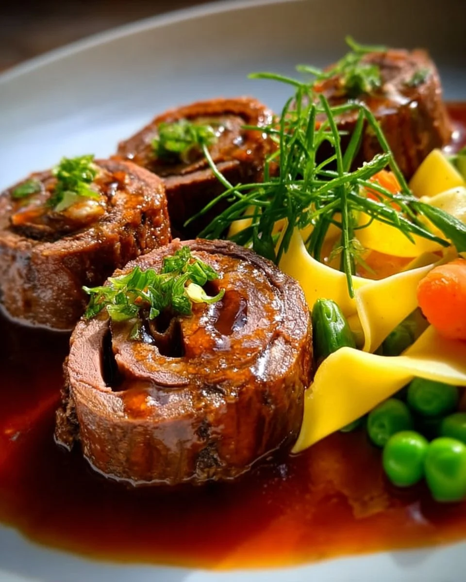 Frühlingshafte Rinderrouladen