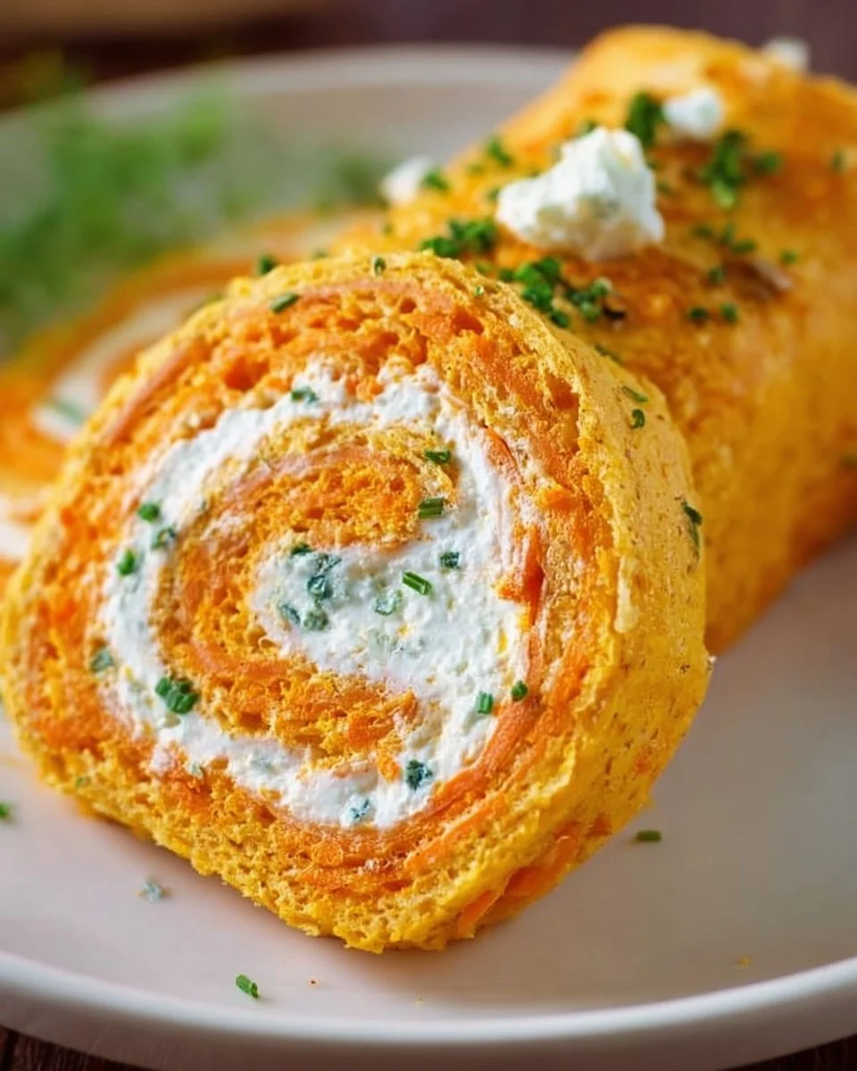 Herzhafte Möhrenrolle mit Frischkäse