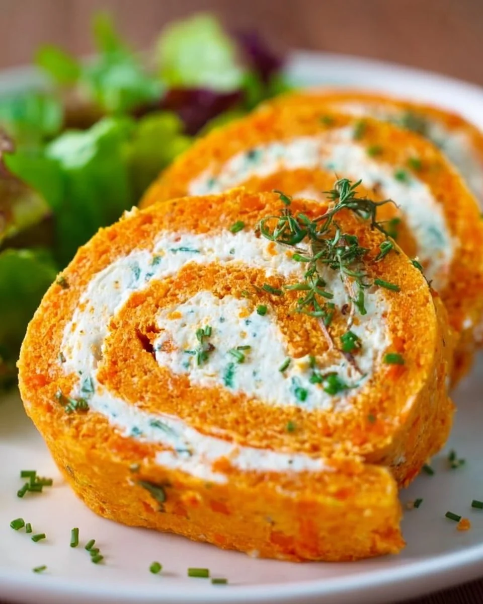 Herzhafte Möhrenrolle mit Frischkäse