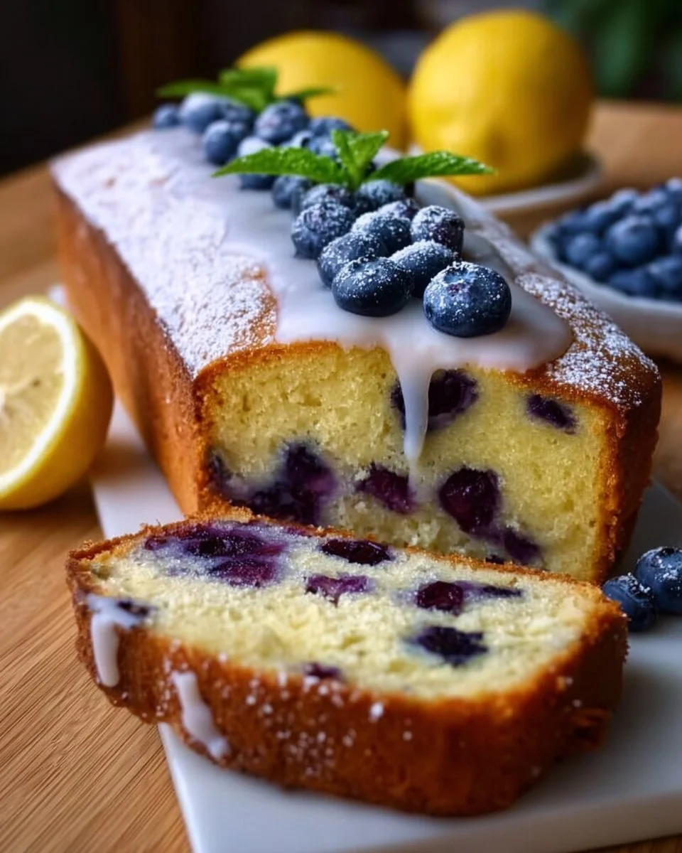 Joghurtkuchen mit Blaubeeren und Zitrone