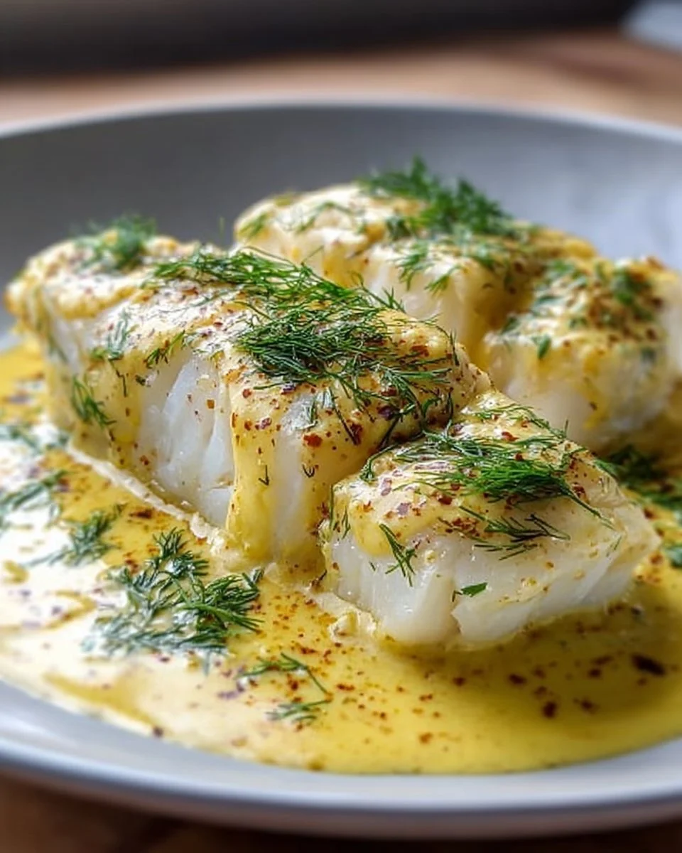 Kabeljau mit Senfsoße