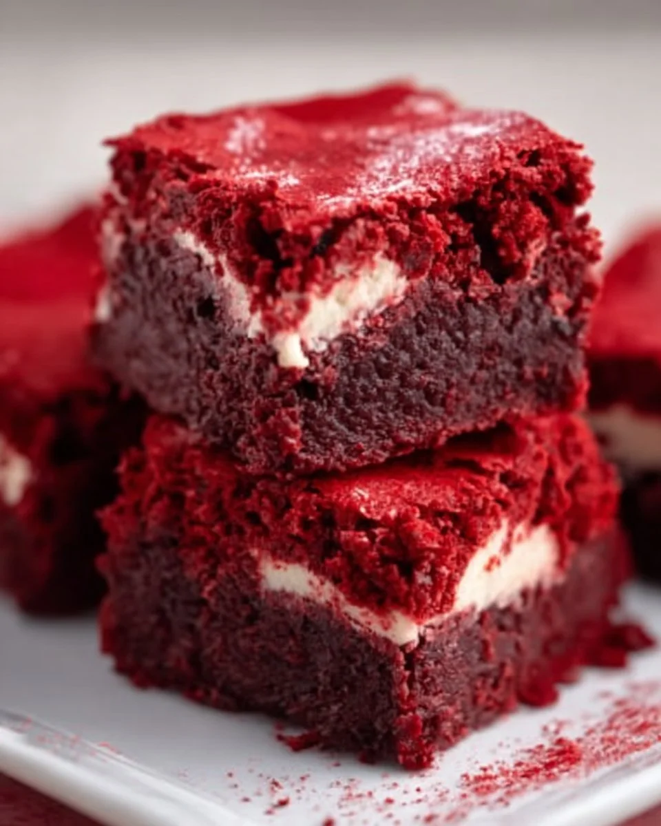 Rote Samt-Brownies