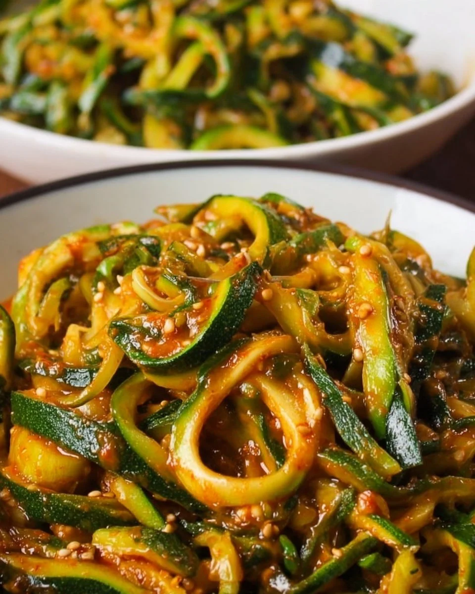 Scharfe Knoblauch-Chinesische Zucchini-Nudeln