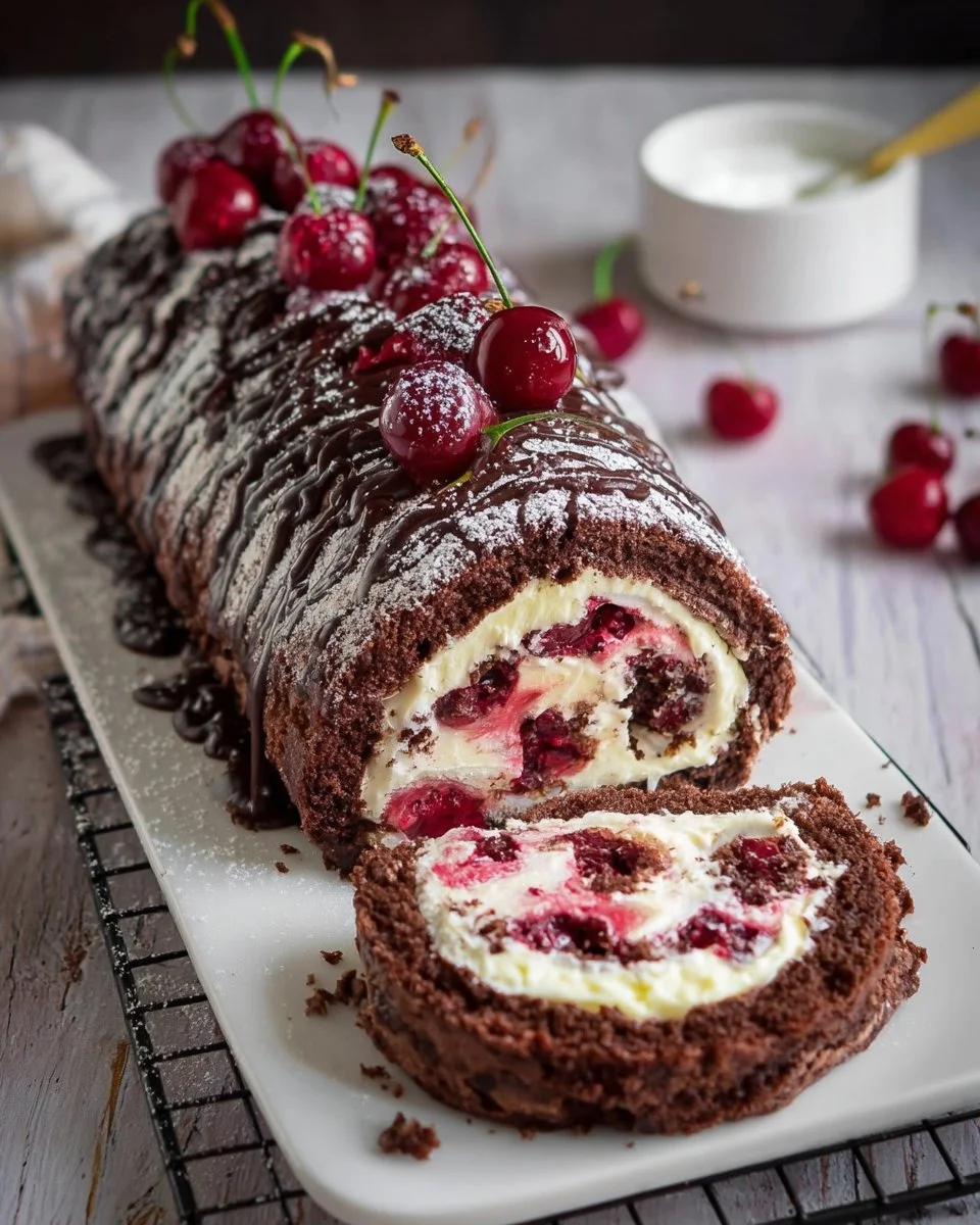 Schwarzwälder Kirsch Biskuitrolle