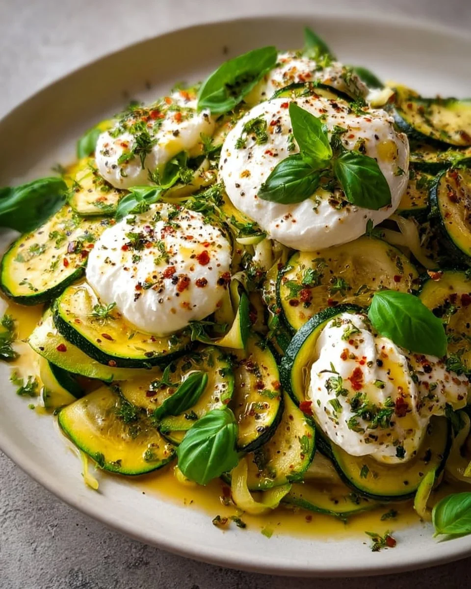 Zucchini mit Burrata