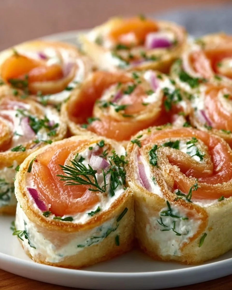 Cremige Lachs Frischkäse Röllchen