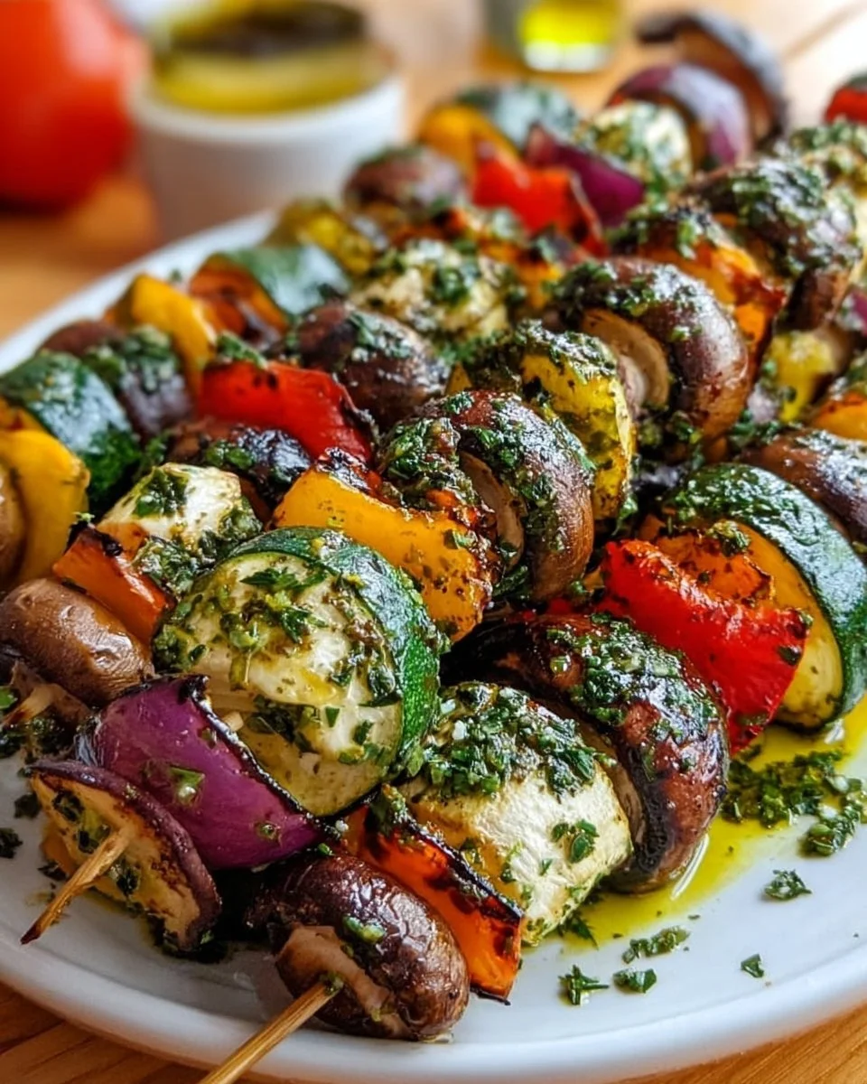Gegrillte Gemüsespieße mit Kräuter-Marinade