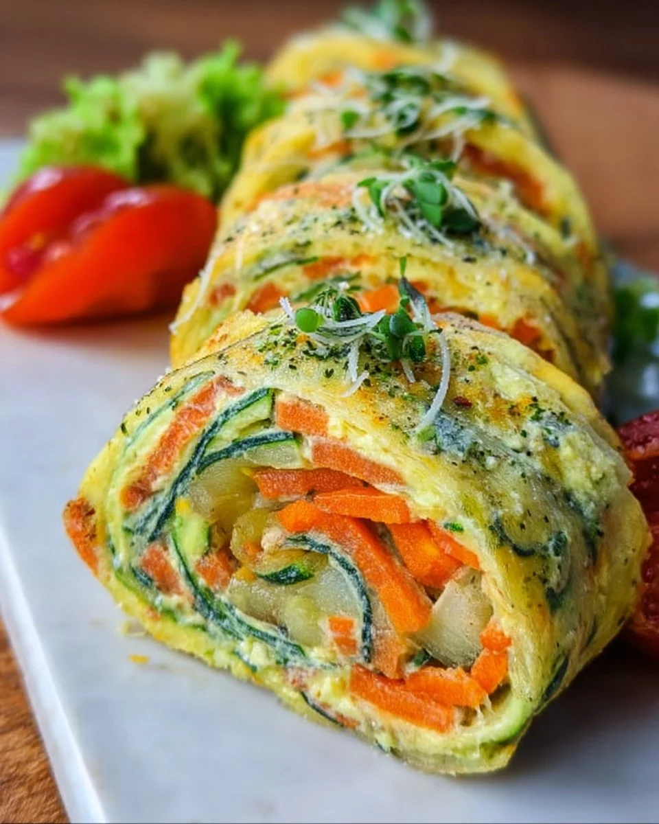 Gesunde Gemüserolle gefüllt mit Avocadocreme