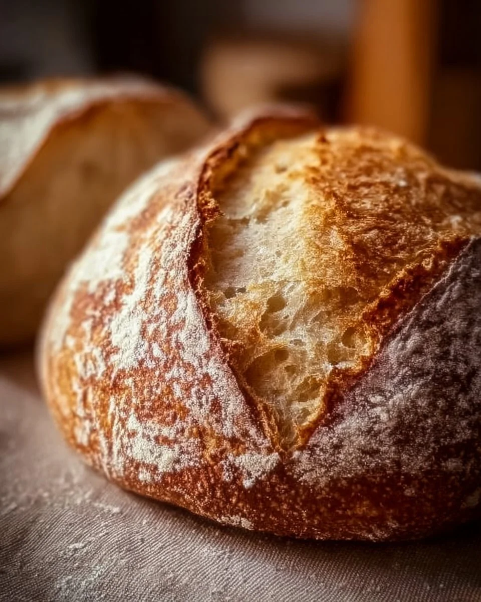 Frisch gebackenes Hausbrot auf einem Holzbrett