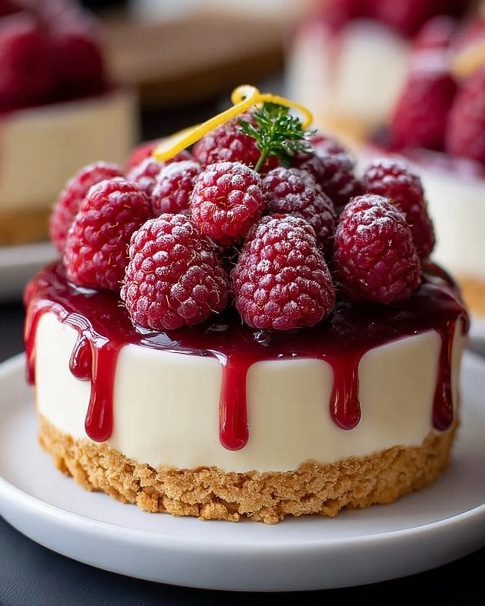 No-Bake-Zitronen-Himbeer-Käsekuchen