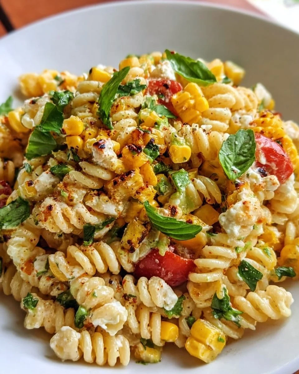 Saftiger Straßenmais-Pasta-Salat mit frischen Zutaten