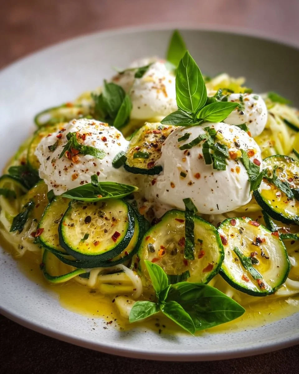 Zucchini mit Burrata